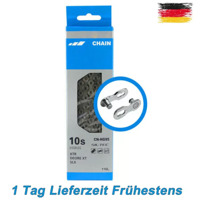 Für Shimano Kette CN-HG95 10Fach 116 Glieder DEORE XT XTR SLX HG-X Fahrrad Kette