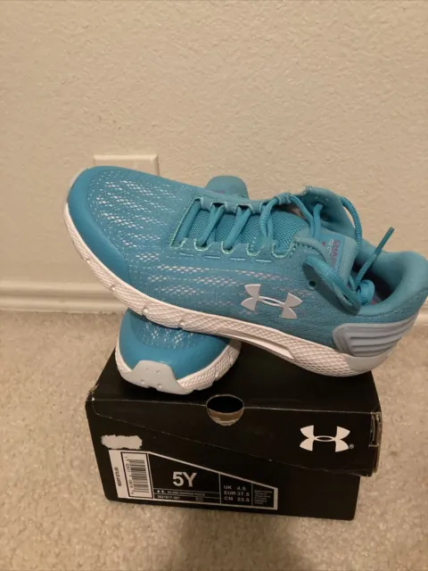 Under Armour Boys Charged Rogue 2 3021617-301 Blue Running Shoes Sneakers Sz 5 Y