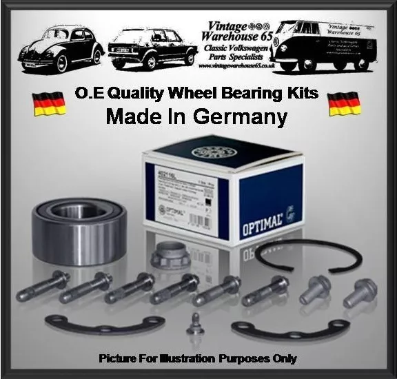 Rear Optimal Germany Wheel Bearing Kit Fits Vw Corrado 1.8 16V 136Bhp Coupe