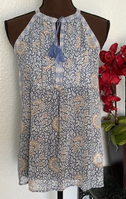 NWOT Joie 100% Silk Sleeveless Lightweight Floral Flowing Top Blouse XS