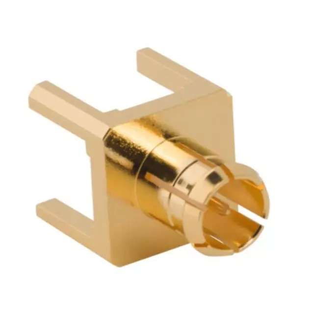 252153-10-75 MCX Connector Receptacle, Male Pin 75Ohm Through Hole Solder