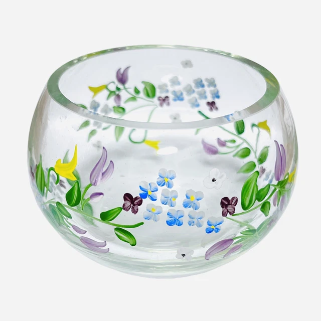 Royal Danube Hand Painted Floral-Spring -Crystal Bowl-Vase-Romania