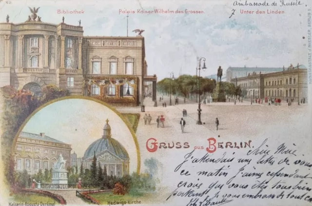 BERLIN 1899 CPA Carte Ancienne Allemagne Postkarte Deutschland Postcard