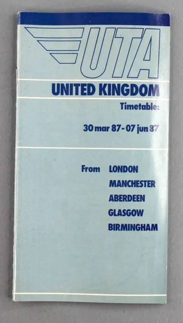 Uta Airline Timetable Winter 1985/86 Uk Issue Douglas Dc-10 & B747-300 Seat Maps