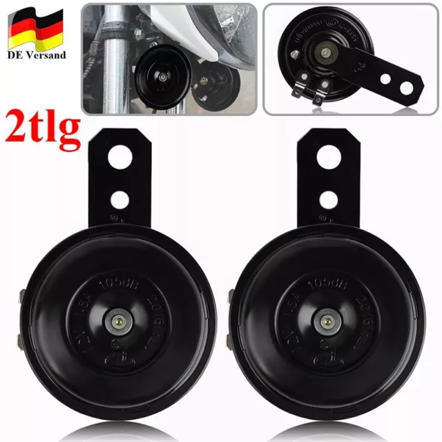 2x 12V 105dB Universal Motorrad Auto Hupe Horn Motorcycle Alarmanlage Super Laut