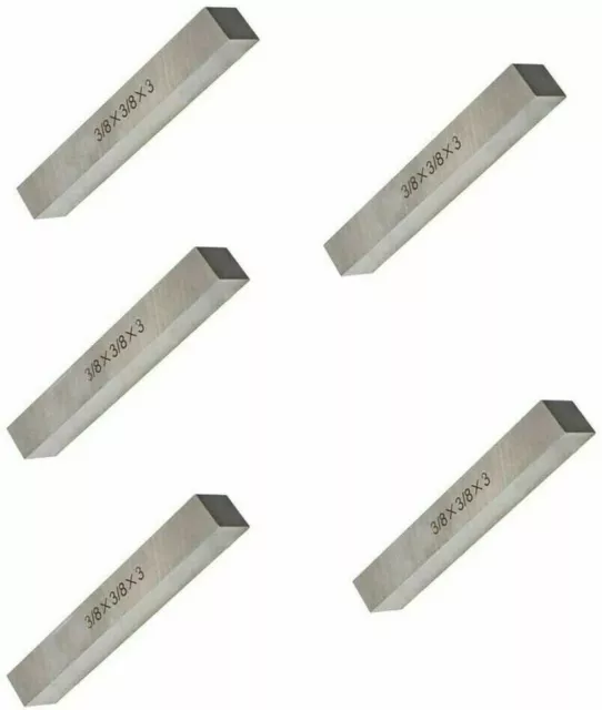 Juego de 5 piezas de brocas cuadradas HSS de 3/8" x 3" (9,5 mm x 75 mm) grado M2