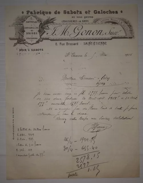 France 1913-1934 billheads for Shoe Stores (9)