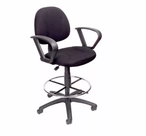 Drafting Chair With Wheels Adjustable Stool with Arms Ergonomic for Office Desk