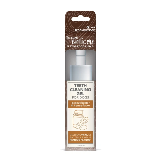 TropiClean Atrae Dientes Limpieza Gel Perros - Crema de Cacahuete 59ml