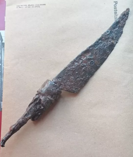 Lotto Antico Coltello 1600/1700 Ferro Battuto Con Marchio Del Fabbro