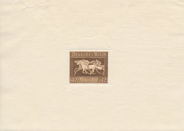 Lot Stamp Germany Mi 621 Sc B90 WW2 1936 3rd Reich Munich Riem Horse Sheet MNH 2