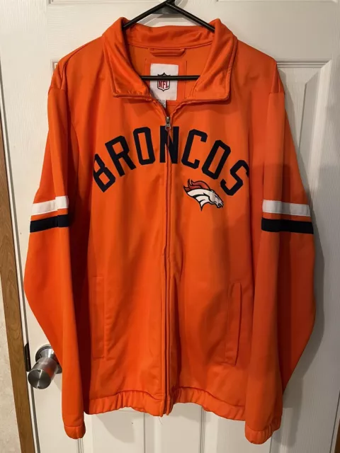 NFL Denver Broncos Track Jacket Men's XL Orange Full Zip