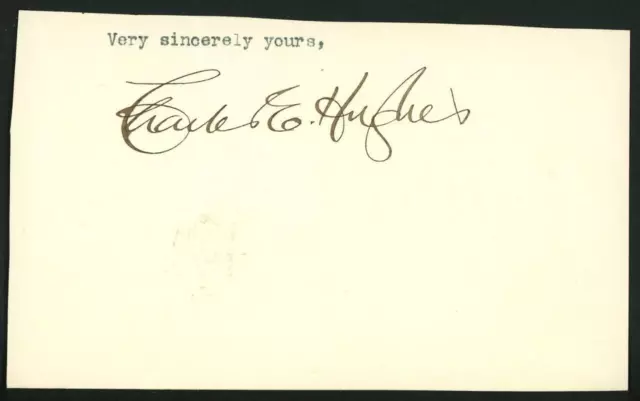 CHARLES E. HUGHES (1862-1948) autograph cut | Supreme Court Chief Justice signed