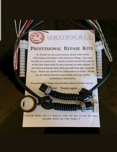 GENUINE OPEL VAUXHALL ZAFIRA B (06-14) BOTH Rear Doors- Wiring Loom