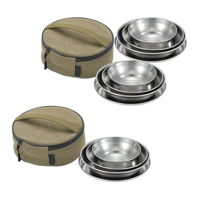 Portable Camping Tableware with Storage Bag Cutlery for Picnic Backpacking