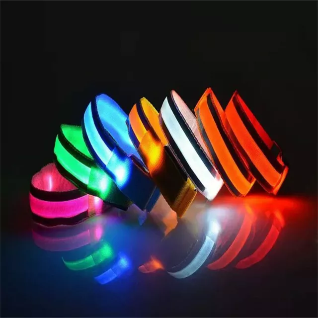 Reflective LED Light Arm Armband Strap Safety Belt For Night Running Cycling 2