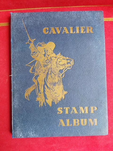 Vtg Stamp Album Stockbook Cavalier Including Old Lots World Collection Stamps