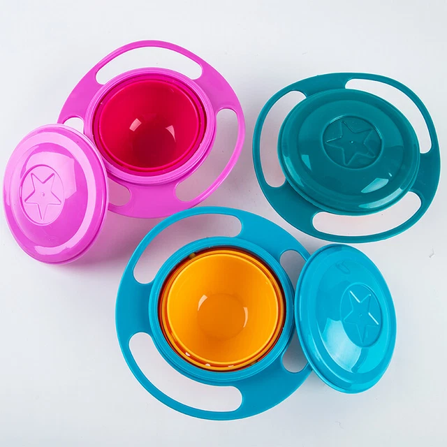 Gyro Bowl Dishes Anti Spill Bowl Smooth 360 Degrees Rotation Gyroscopic Bowl'