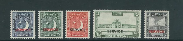 Pakistan 1940-50 Offizielle (Scott O27-O31) F/VF Mlh