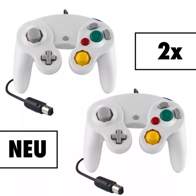 2x Controller GamePad JoyPad Kontroller 🎮 weiß - Nintendo GameCube (NEU) 🆕✅