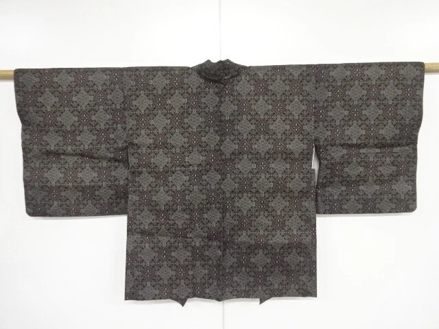 37841# Japanese Kimono / Haori / Woven Floral Crest