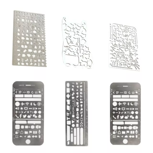 Stainless Steel Graffiti Template Hollow-out Drawing Stencil Journalling Ruler 2