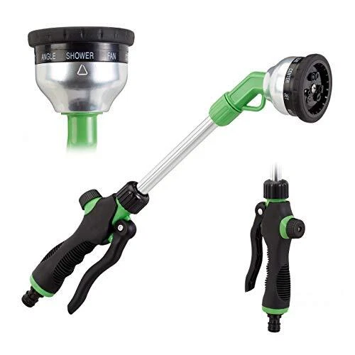 Relaxdays Pomme d’arrosage Premium Pistolet d’irrigation 1/2 pouces 9 fonctio...