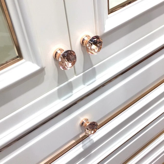 1 x boutons de porte en verre cristal tiroir armoire meubles poignée de cuisine