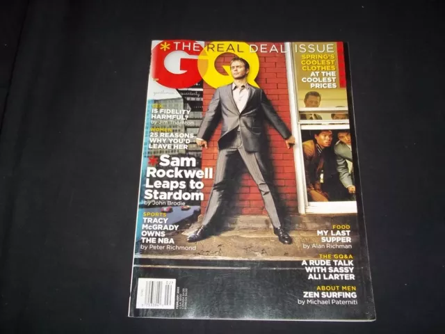 2003 February Gq Magazine - Sam Rockwell - Great Fashion Front Cover - C 1016