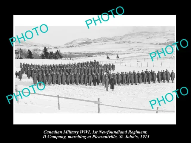 OLD POSTCARD SIZE PHOTO OF CANADIAN MILITARY 1st NEWFOUNDLAND REGIMENT St JOHNS