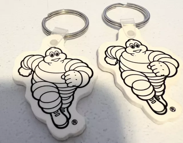 Set Of 2 Vintage Michelin Man Tires Key Chain Collectible