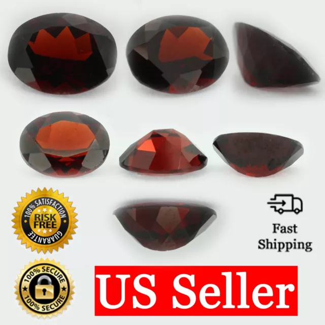 Loose Oval Cut Genuine Natural Garnet Stone Single Almandine Red Birthstone