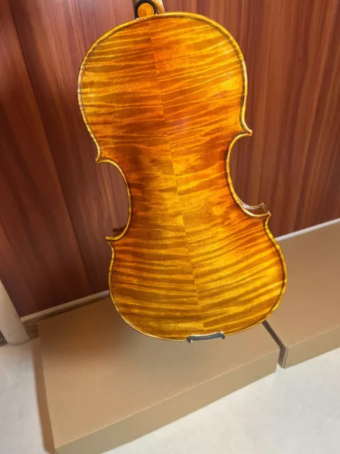4/4 handmade violin unique flamed grain Stradivarius copy violon nice sound