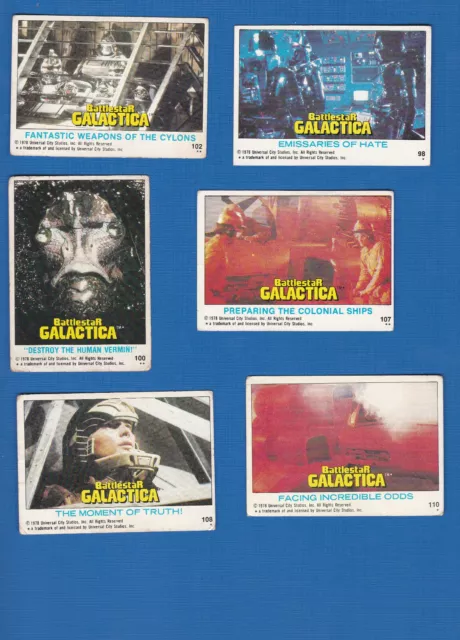 #D490-#16 1979 Scanlens Issue Battlestar Galactica Cards #98,102,107,100,108,110