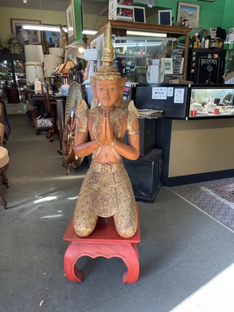 Burmese Buddha Statue with Stand 37"