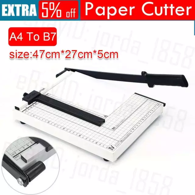 Professional Heavy Duty A4 To B7 Paper Cutter Guillotine Trimmer Home Office OZ