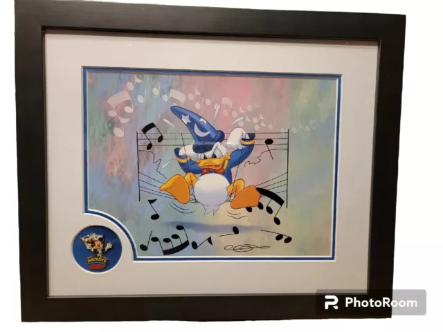 Disney Mickey's Philharmagic Litho Print Framed Art With Pin And Certificate