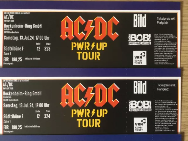 2 billets / places assises concert AC/DC 13 juillet 2024 Hockenheim - Allemagne