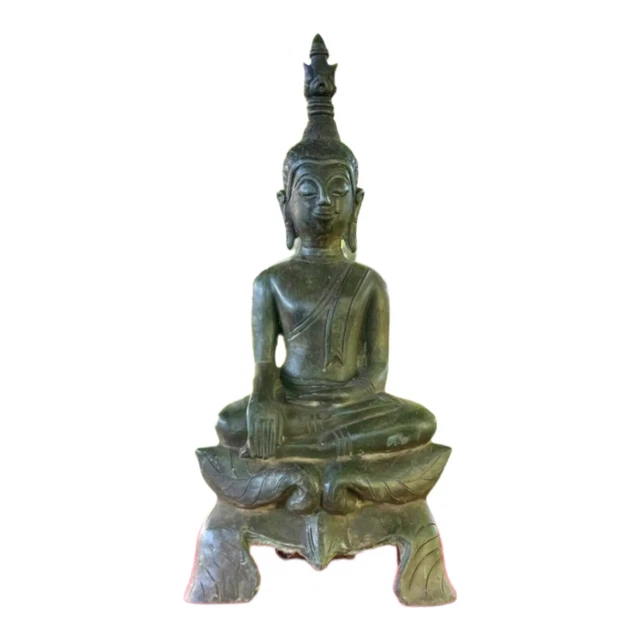 12.8" Buddha Statue Chiang Rung North Thai Laos Chiang Mai Pattern Subduing Mara