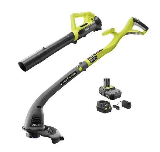 RYOBI ONE+ 18V Cordless String Trimmer/Edger and Blower/Sweeper Combo