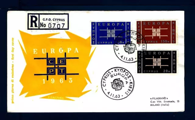 CYPRUS - CIPRO - 1963 - Europa - Disegno geometrico con le iniziali CEPT Common