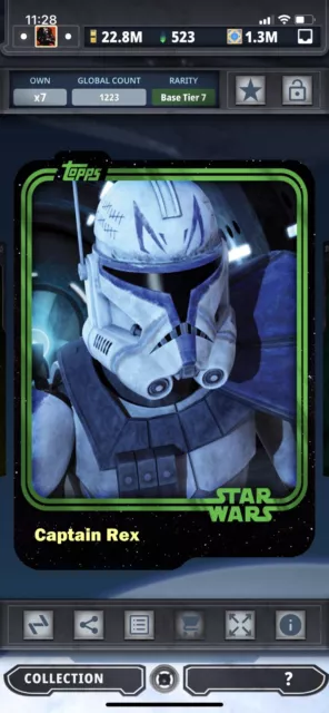 Topps Star Wars Digital Card Trader Tier 7 - Green Captain Rex Base 1