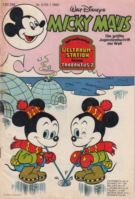 Micky Maus Comic Heft Nr. 5 von 1980