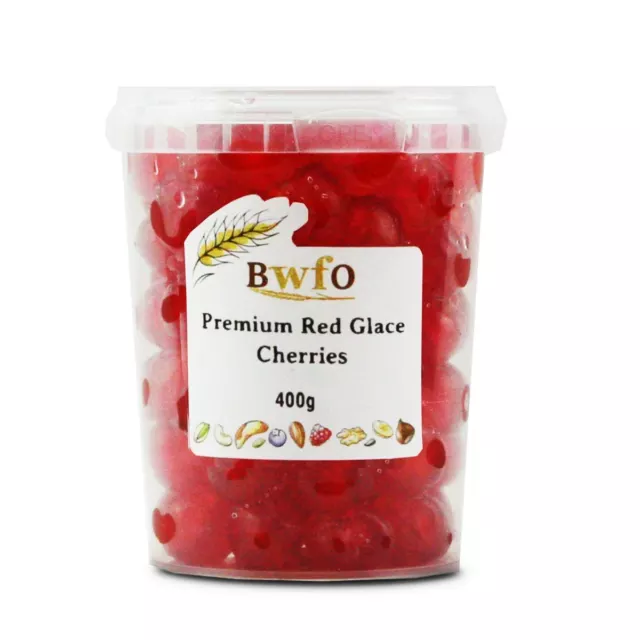 Red Glace Cherries (Premium No.1) 400g | BWFO | Free UK Mainland P&P