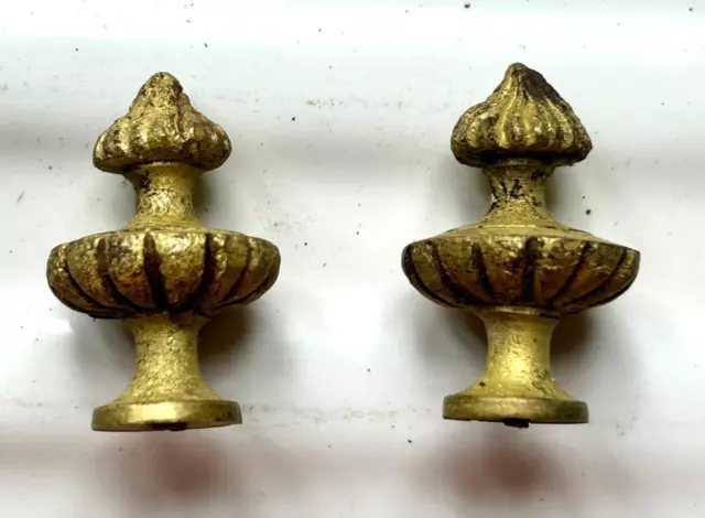 Vintage Gilt Brass Finials - pair - Clockmakers spares