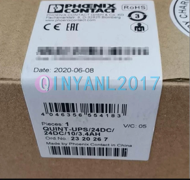 PHOENIX QUINT-UPS/ 24 24DC/10/3.4AH 232026 Uninterruptible Power Supply ...