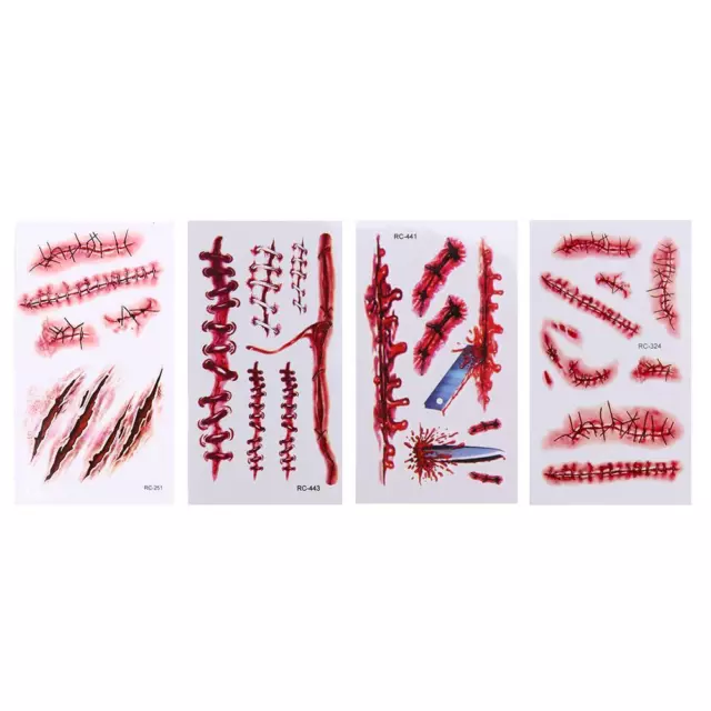 Disposable Body Art Decals Halloween Party Waterproof Fake Tattoo Stickers