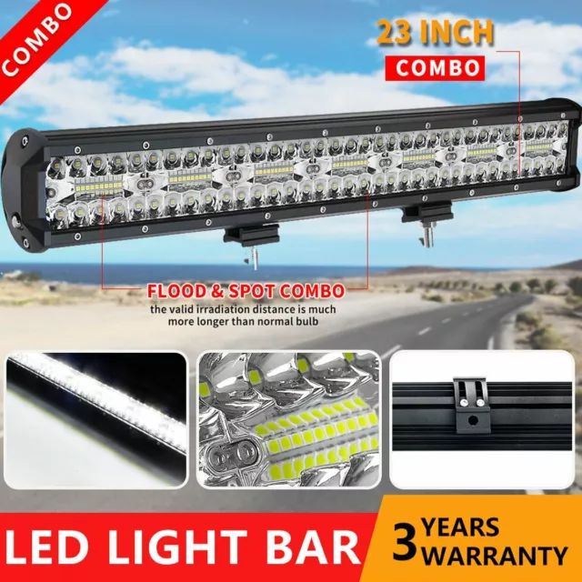 23inch LED Light Bar Spot Flood Combo Offroad 12V 24V 4WD ATV Work Driving Lamp