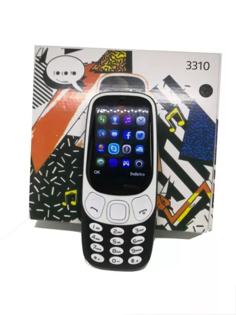 Telefono cellulare Dual SIM GSM 2.4" con Fotocamera 2MP SD Card 3310 Nuovo