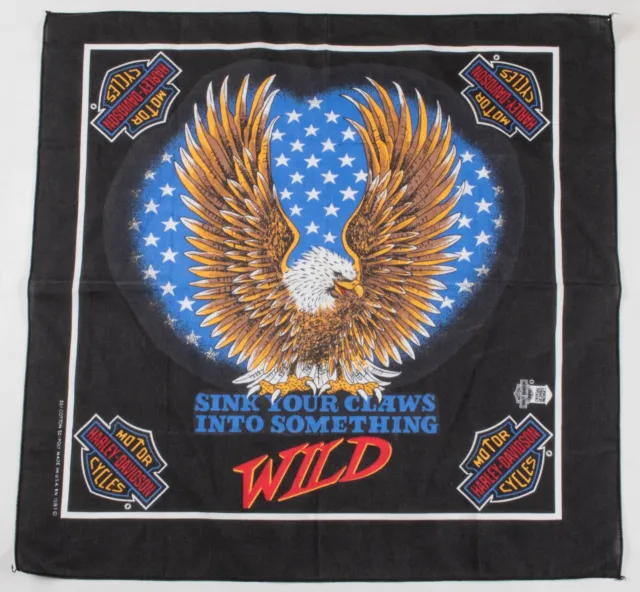 Vintage 1980s/1990s Harley Davidson Sink Your Claws Into Something Wild Bandana